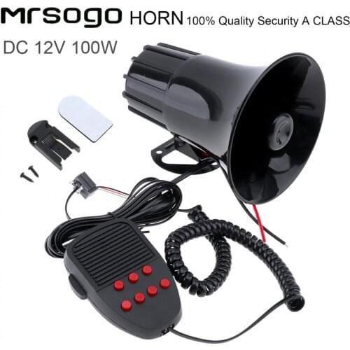 100W Universal 12V 7 Sounds Car Truck Speaker Loud Siren Horn 105db with MIC