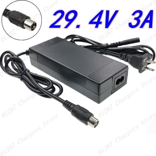 29.4V 3A lithium battery charger 7 Series 29.4V 3A charger For 24V battery pack electric bike lithium battery charger RCA-Steckv