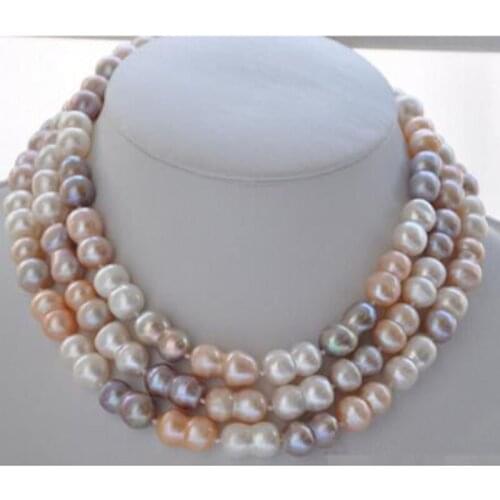 REAL 50" 20mm PINK white lavender peanut DOUBLE FRESHWATER PEARL NECKLACE Factory Wholesale price Women Giftword Jewelry