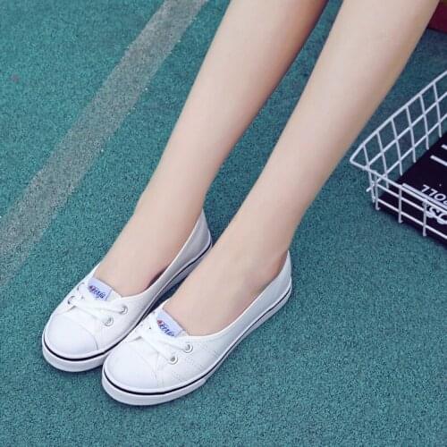 2021 New Women Casual Shoes Candy Colors Round Toe Flat with Shoes Fashion Canvas Lace-Up Solid Breathable Shoes Woman