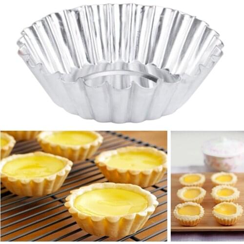 1PC Reusable Egg Tart Mold Portable Aluminum Durable Baking Cup Cake Molds Jelly Mold for Home Kitchen Dessert Baking Gadgets