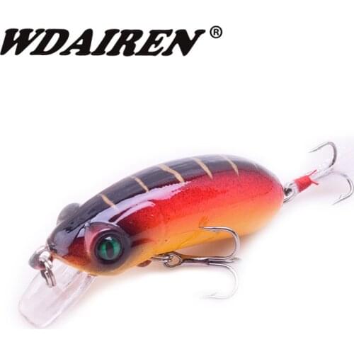 1Pcs Floating Crank Wobbler Fishing Lure 6cm 9.5g Crankbait Artificial Hard Fishing Bass Feather treble hooks Fishing tackle