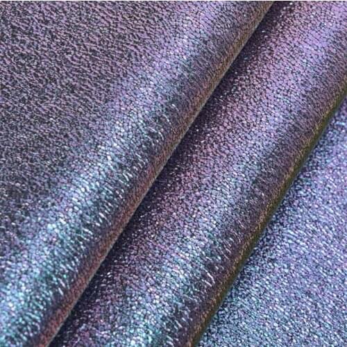 10 yards*137cm roll Burst crack chameleon PU leather imitation cotton velvet backing shoes bags handbags holographic leather