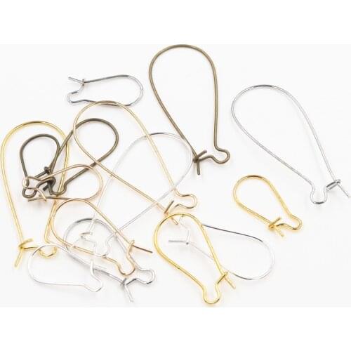 100pcs/Lot 11x24mm/16x38mm/9x18mm Silver Plated /Rhodium/Gold Color Earring hooks Earring Ear Wires Findings DIY Jewelry Making