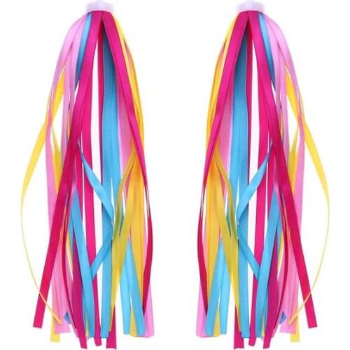 2 PCS of Children Bike Handlebar Streamers Bicycle Grips Tassels Ribbons Baby Carrier Accessories (Yellow)
