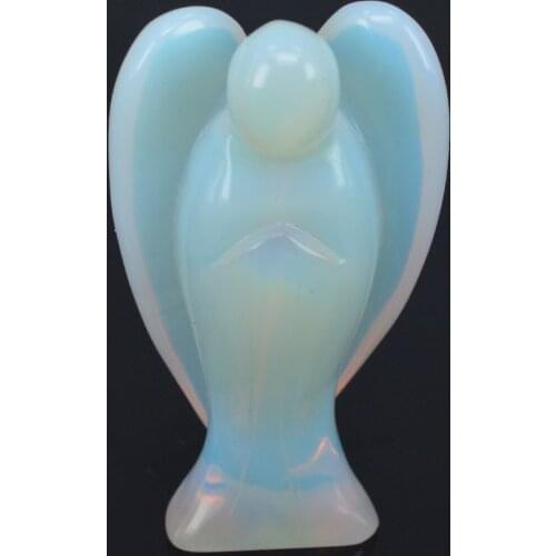 3inch Opalite Gemstone Carving Angel Lucky Crafts Figurine Chakra Healing Reiki Feng Shui Stone