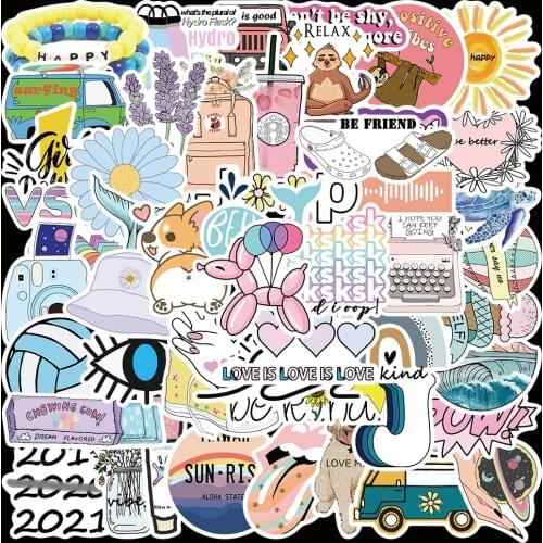 35/50Pcs/set Cartoon VSCO Graffiti Stickers For Grils Kawaii Guitar Bicycle Motorcycle Car Skateboard Luggage Decals Sticker Toy