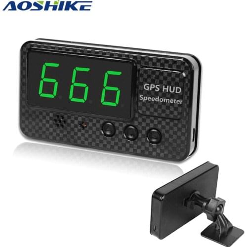 AOSHIKE Head-up GPS Speedometer C1090 C80 HUD Display Car with Overspeed Alarm Driving Time Digital Local Time KM/h MPH