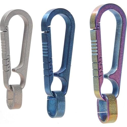 Portable Titanium Alloy Keychain Pendant Super Lightweight Mini Elastic Press Hanging Buckle Backpack Ornaments Key Ring