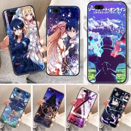 SAO sword art online Anime Phone Case For Xiaomi Mi Note 8 9 10 11 9T 10T A3 Lite Pro Ultra black 3D coque art prime silicone