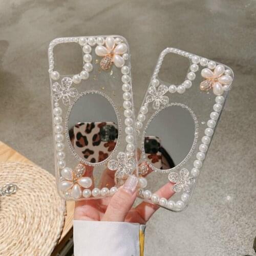 Simple Case For Phone 12 11 Pro Max 8 7Plus Cute transparent Bling Bling Rhinestone Diamond Mobile Phone Decorative iPhone Case