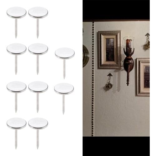 Dophee 10pcs silver Flat Head Nails Decorative Tacks Stud Wooden Box Case Furniture Nails Pushpin 11*17mm