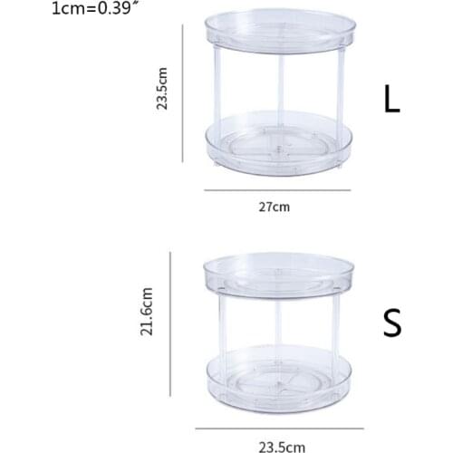 Double-layer 360 Degree Rotation Lazy Susan Kitchen Spice Storage Rack Cupboard Cabinet Seasoning Bottle Organizer J08 21