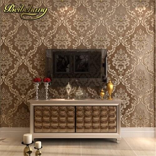 Beibehang Europe Style Luxury Diamond High-grade Non-woven Wallcoverings Damascus Bedroom Tv Sofa Background 3d Papel De Parede