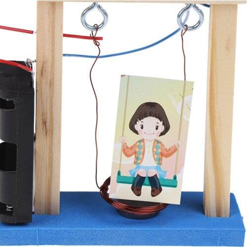 Invention Experiment Wood Electromagnetic Science DIY Handmade Swing Set New Educational Toy for Children Birthday Gift