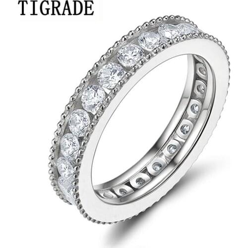 TIGRADE Real Silver Ring Size 4-10 Women Wedding Rings Romantic Love Style Wholesale Sieraden Bague Mariage Femme