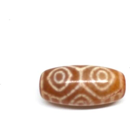 Small Size Rare Patterns 12mm*25mm Dragon Eyes Red Color Natural Agate Amulet Dzi Beads for Bracelet DIY Jewelry Making