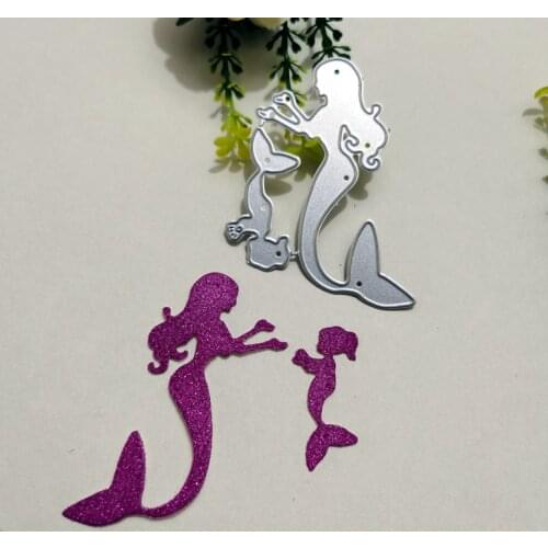 Mermaid and baby fish Metal Cutting Dies for DIY Scrapbooking Album Paper Cards Decorative Crafts Embossing Die Cuts
