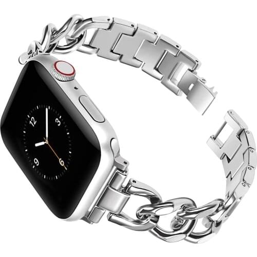 For Apple Watch SE Series 5 6 38mm 44mm Metal Strap Ladies Stainless Steel Bracelet For iWatch 3 Watch 42mm Replacement Strap
