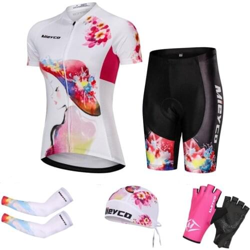 Mieyco Team OEM ODM Womens Cycling Short Sleeves Jersey Bib Pants Sports Jersey Sets Cycling Equipment Mouantain Racing Outfit
