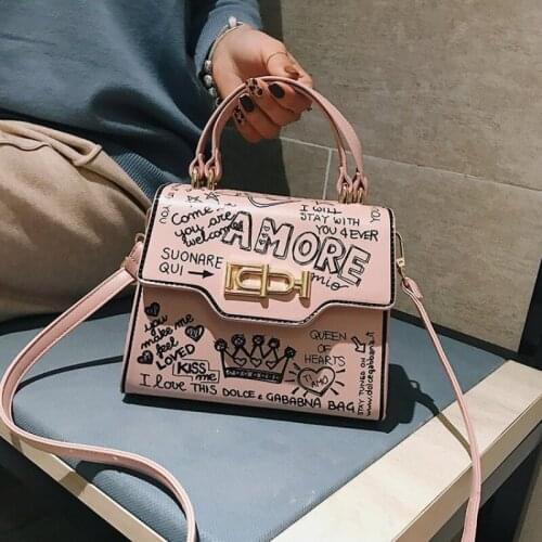 Fashion Graffiti Women Handbags PU Leather Small Flap Bag Luxury Crossbody Bags for Women Clutch Purse 2020 New Shoulder Bags