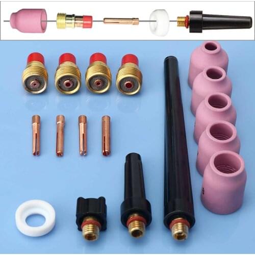 17 Pcs TIG Welding Torch Stubby Gas Lens Accessory Kit Set for WP9/20/25 Series 0.040"-1/8" Welding Tool Accessories