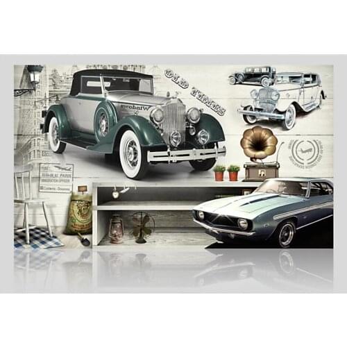3d wall murals wallpaper for living room Vintage European nostalgic classic car home decor photo wallpaper for walls 3 d