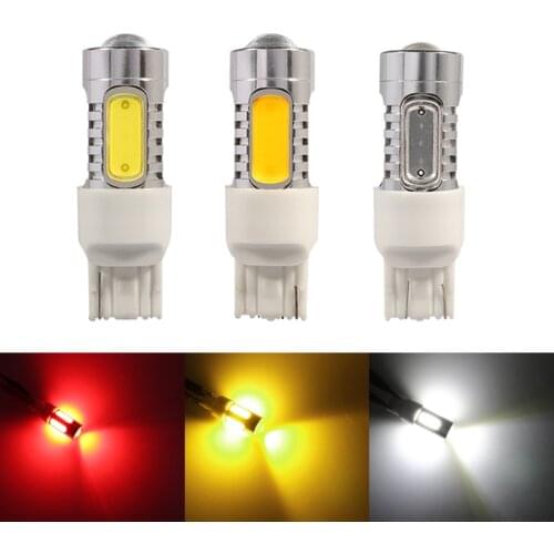 NHAUTP 1Pcs COB 7.5W T20 W21W LED Bulbs 7440 7443 W21/5w Car LED Lights Brake/Turn Signal /Reverse Lights DRL White Amber Red
