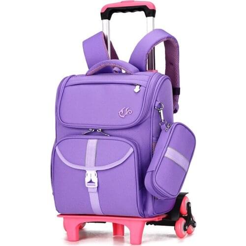 New Fashion Removable Children School Bags Waterproof for Girls Trolley Backpack Kids Wheeled Bookbag Travel Luggage Mochilas