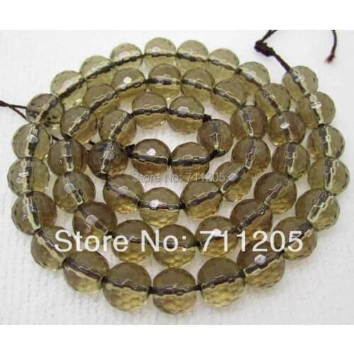 Wholesale 49pcs ,8mm 128Faceted Smoky Quartzs Round Loose Beads ,Min. Order is $10,we provide mixed wholesale for all items