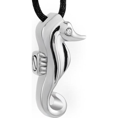 Memorial Pendant With Free Rope Chain Funnel Hippocampus funeral cremation urns Necklace Ashes Holder Keepsake Jewelry Pet