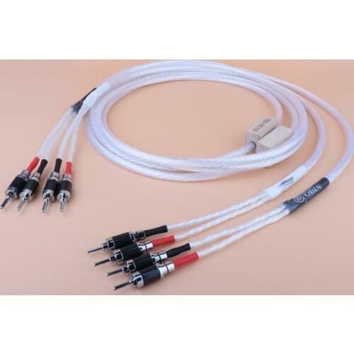 Pair yter Nordost Odin 7n silver plated Audio speaker cable hifi loudspeaker wire with carbon fiber banana plug connector