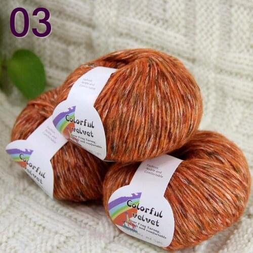 Sale of colorful wool 3ballsX50g thread camel hair color broken coat line mohair wool needlework 824-03 Colorful Spice