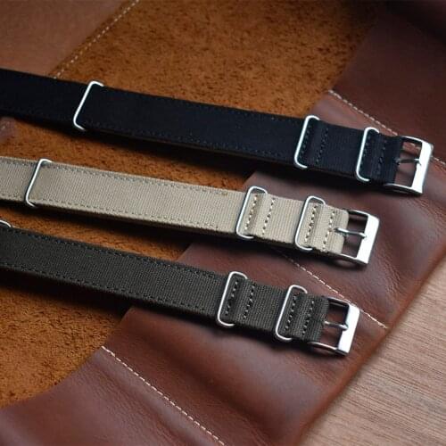 Watch Strap Canvas Watchband NATO ZULU Strap 18mm 20mm 22mm Replacement Watch Band Wristband Suede leather KZNC01