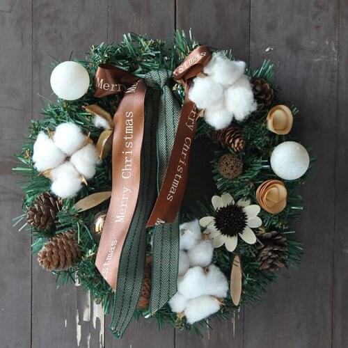 Christmas Wreath Decoration Christmas Garland Ornaments Xmas Party Supplies Hanging Ornament Home Decoration Cristmas