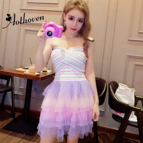 Pink Strapless Ruffles Chic Evening Gowns 2018 Women Dress Cascading Ruffle Formal Celebrity Sexy Party Dress Prom Gowns Vestido