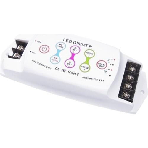 DIY 2 modes 384w touch button led light color-temperature cct controller