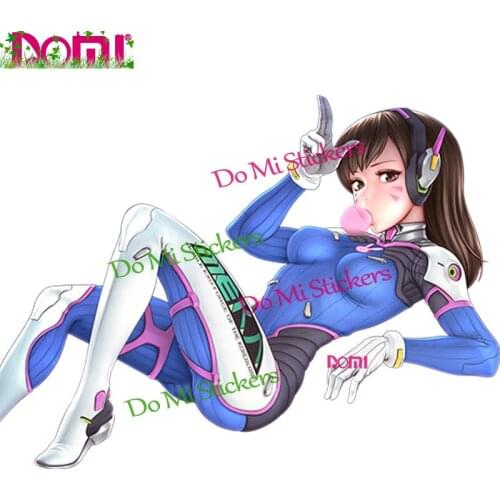 Sexy Beauty Super Overwatchs DVa Hana Song Anime Car Sticker JDM Anime Car Window Motocross Racing Laptop Trunk Wall Decal