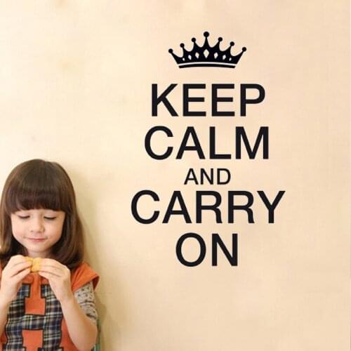 Keep Calm And Carry On Wall Sticker Text Wall Decals Removable Wall Art Murals Vinyl Waterproof Wallpaper Decoration