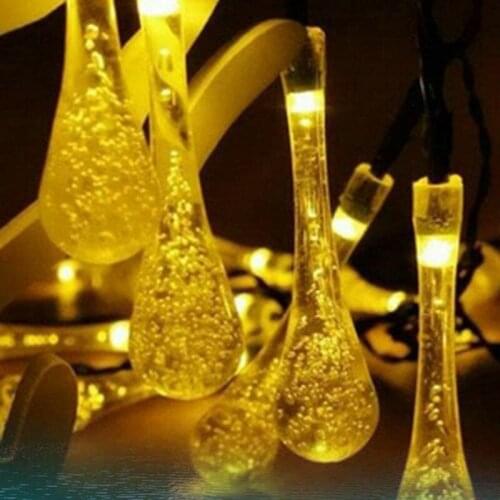 6m Solar powered Led String Light 30LEDs Crystal water drop bubble Fairy Strand lamp f/Christmas Wedding Garden Bar party decor