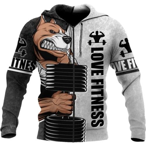 CLOOCL Rottweiler Love Fitness Men Zip Hoodies 3D Fashion Animal Printed Unisex Hoodies Mens Clothing Harajuku Streetwear