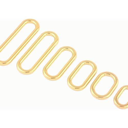 Gold Metal Oval Loop slide For Bag Strap Buckle Purse Ring,Webbing Clasp Leather Craft Handbag Making Hardware,Closed loop 4pcs