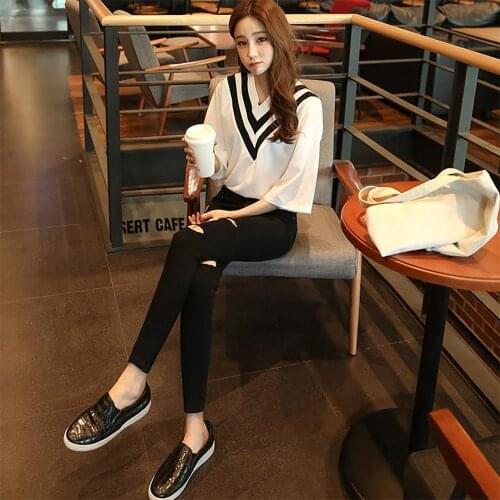 2021 Harem Pants Vintage High Waist Jeans Women Boyfriend Denim Black Hole Jeans Women Cropped Pants Stretch Slim Trendy Pants