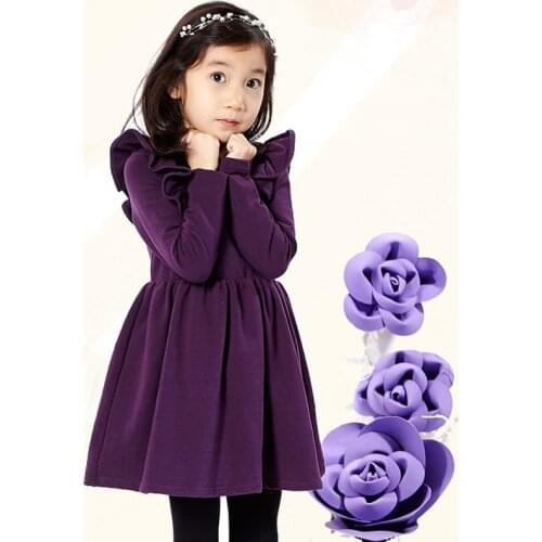 Winter Baby Dress Long Sleeve Velvet Ruffles Dresses For Princess Girl Clothing Party Dance Weeding Dress Of Teen Girls Clothes