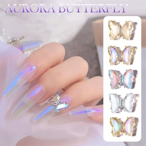 1 Pcs Crystal Animal Nails Accessories for Art Decorations 2021 Fashion Insect Nail Jewelry Stickers for DIY Manicure Design