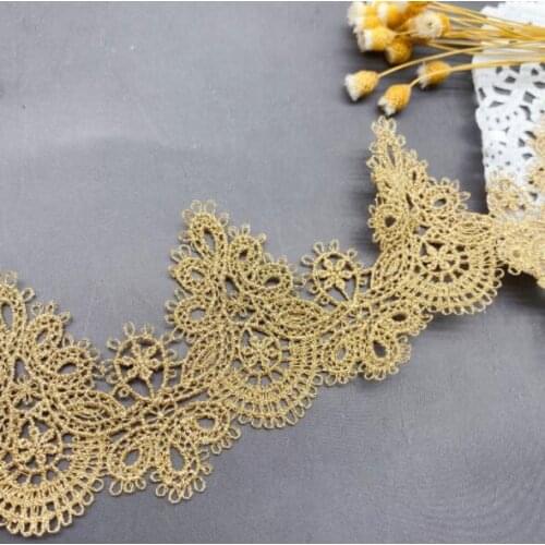 1yard Width:5.8cm Exquisite Water Soluble Gold Lace Clothing Laces Sewing Accessories (ss-2069)
