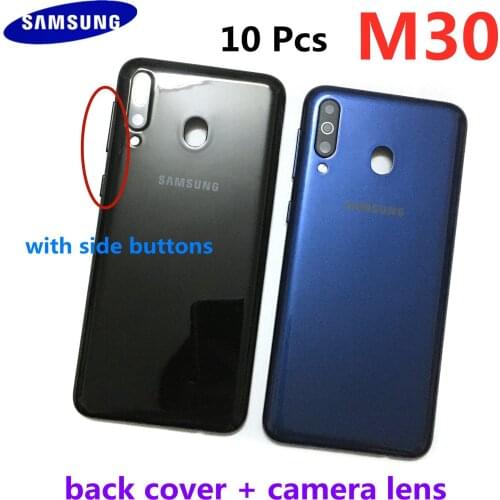 10 Pcs For Samsung Galaxy M30 M305 Battery Back Cover Rear Door Phone Housing Case +Camera Lens+Side Buttons Panel Chassis Lid