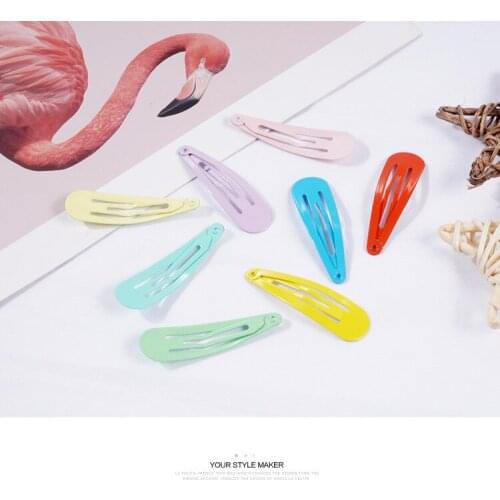 10Pcs 5cm Random color Snap Hair Clips for Hair Clip Pins Metal Barrettes for Baby Children Girl Styling Accessories