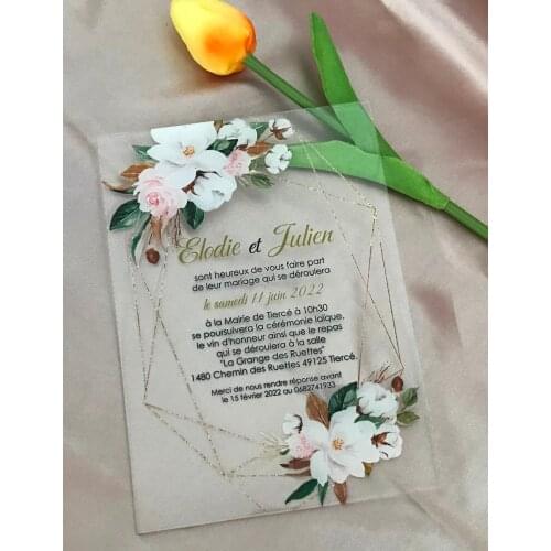 10pcs Klare Acryl-Hochzeitskarte, Acryl-Einladung,Free Design Druck-klare Acryl-Einladung,Acrylic wedding Invitations cards