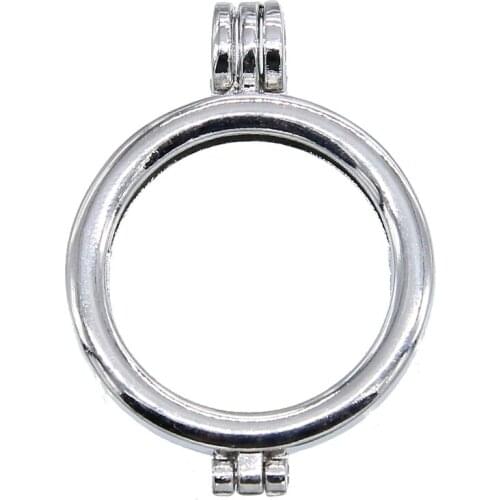 2pcs Round openable double-sided metal hollow phase frame connector pendant DIY jewelry Findings accessories